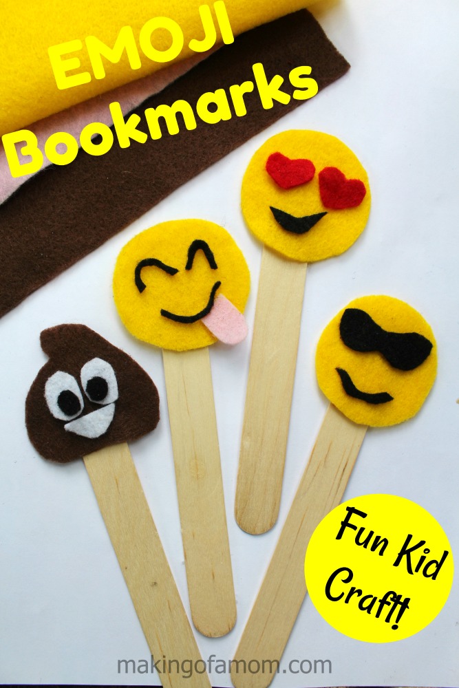 emoji bookmarks craft making of a mom