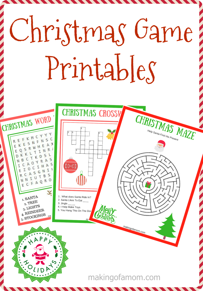 Free Printable Christmas Games Making of a Mom